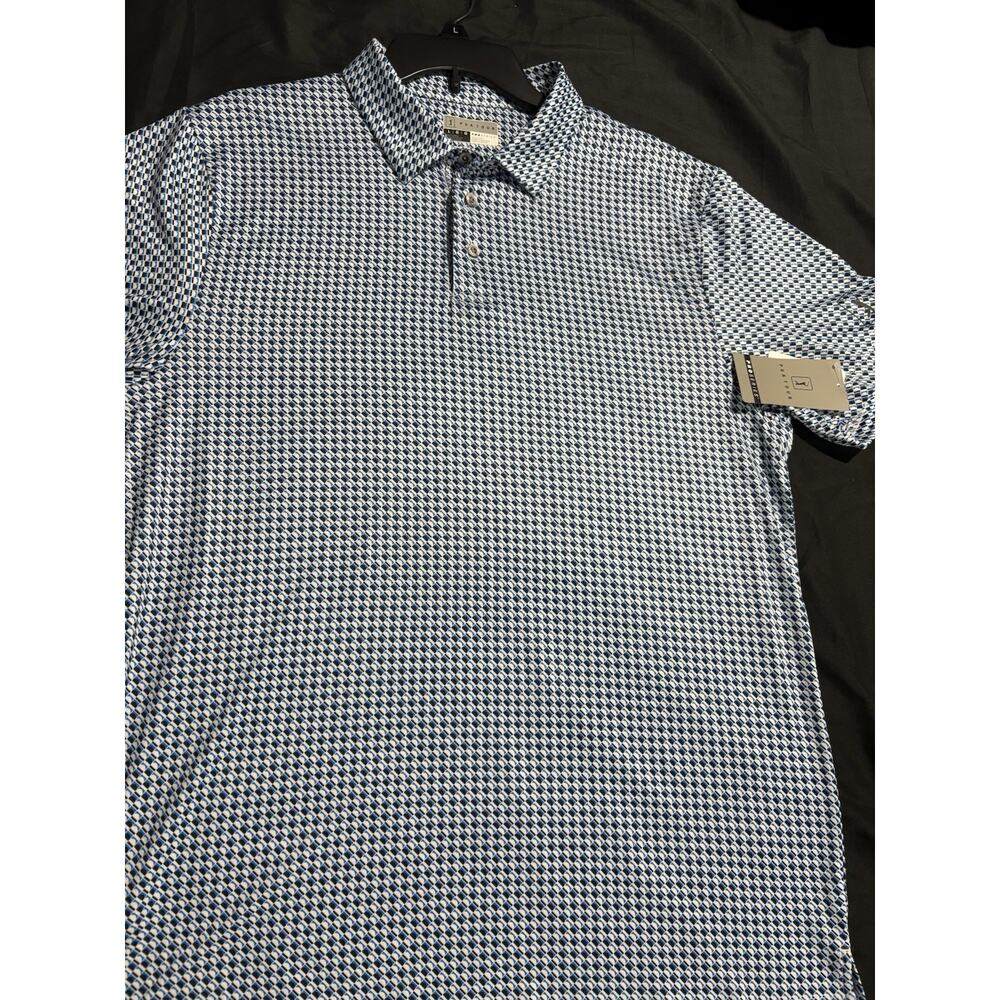 PGA Tour Pro Series Golf Polo Shirt Men’s Large Blue White Black NWT MSRP $68